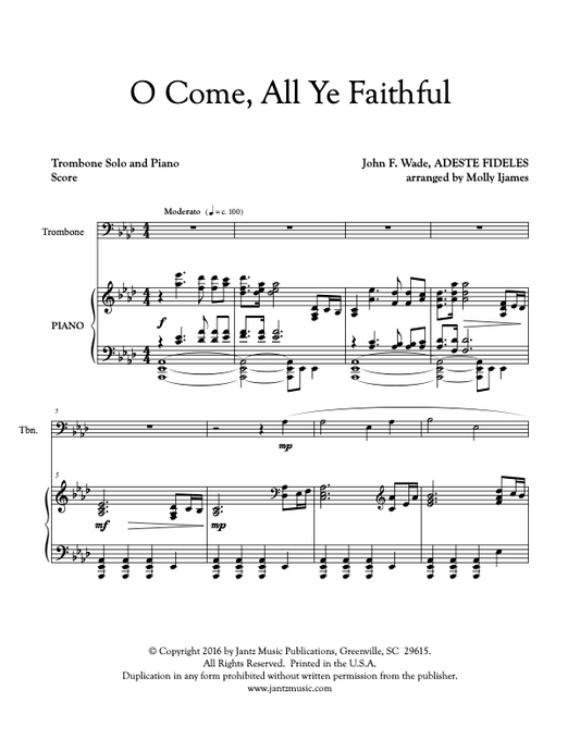 O Come, All Ye Faithful - Trombone Solo