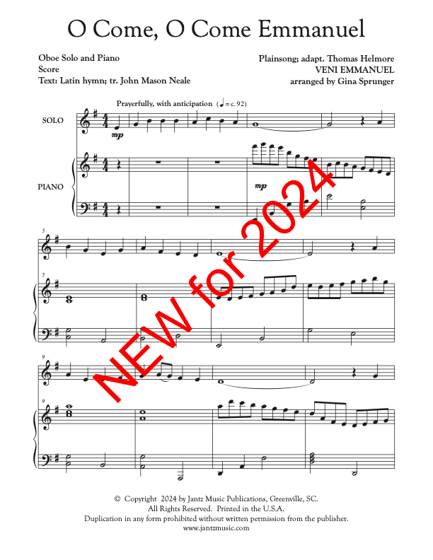 O Come, O Come Emmanuel - Oboe Solo