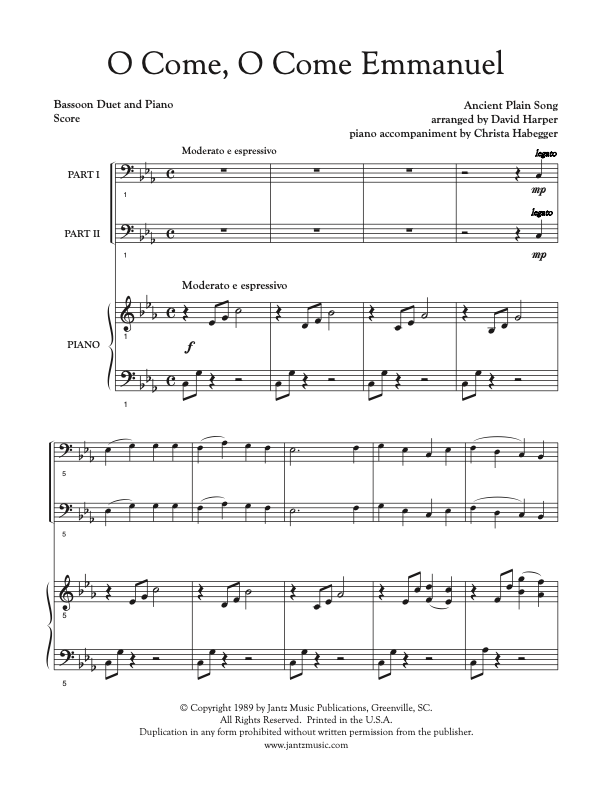 O Come, O Come Emmanuel - Bassoon Duet