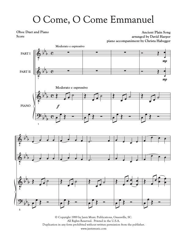 O Come, O Come Emmanuel - Oboe Duet