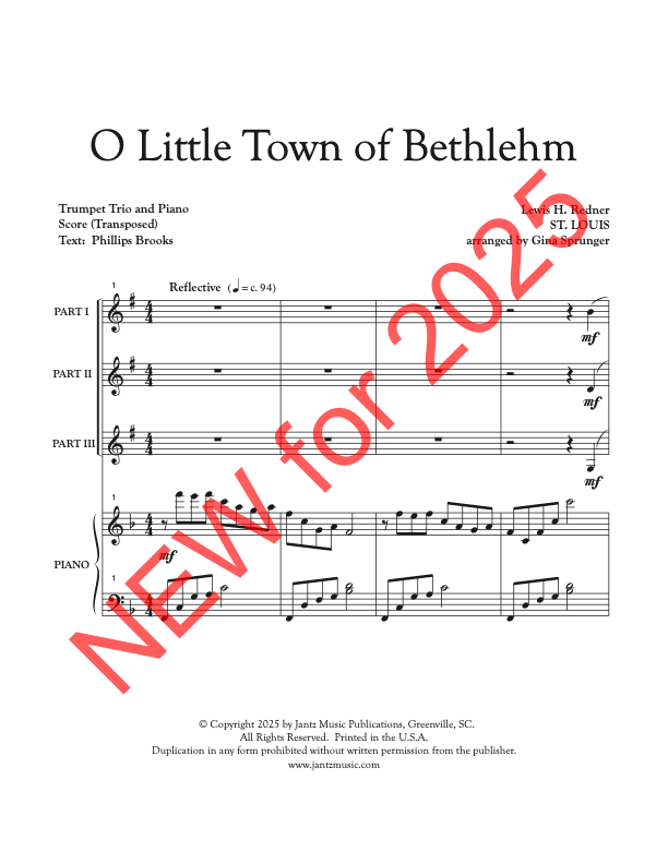 O Little Town of Bethlehem - Trumpet Trio