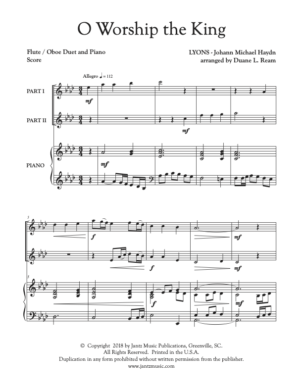 O Worship the King - Flute/Oboe Duet