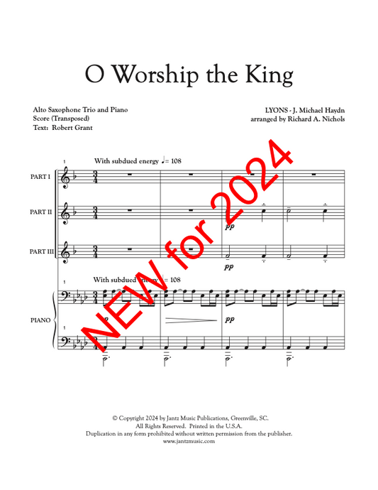 O Worship the King - Alto Saxophone Trio