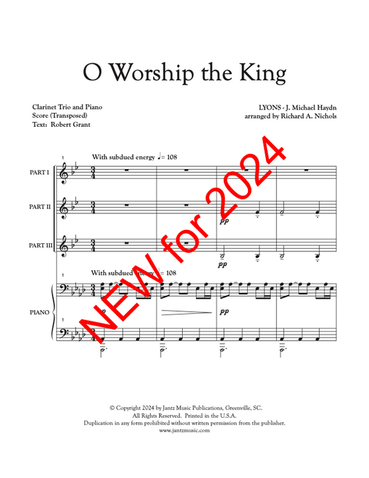 O Worship the King - Clarinet Trio