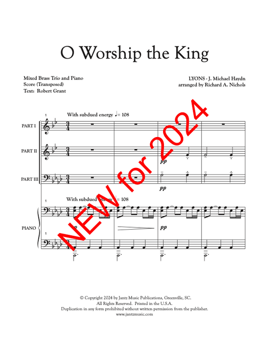 O Worship the King - Mixed Brass Trio