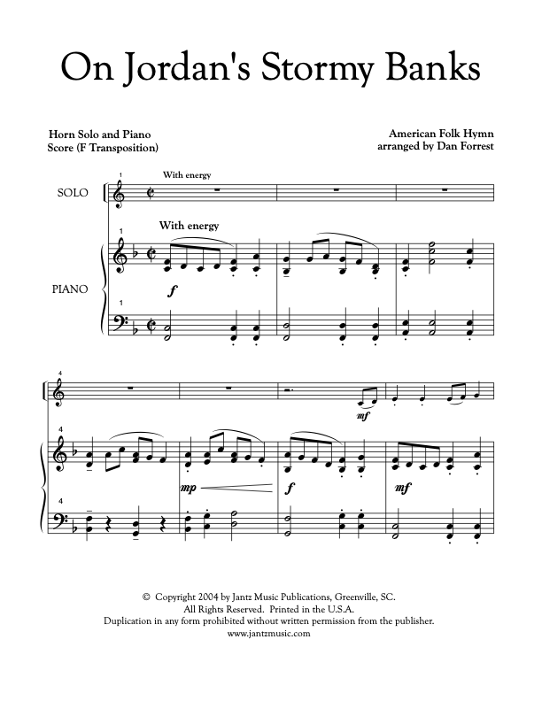 On Jordan's Stormy Banks - Horn Solo