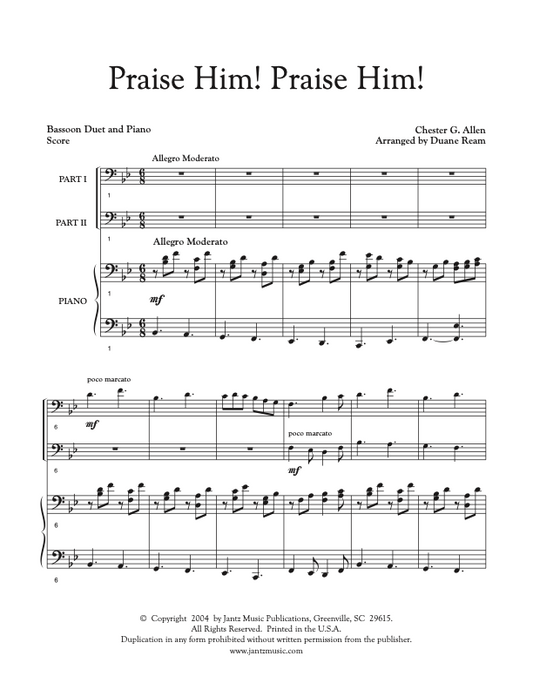 Praise Him! Praise Him! - Bassoon Duet