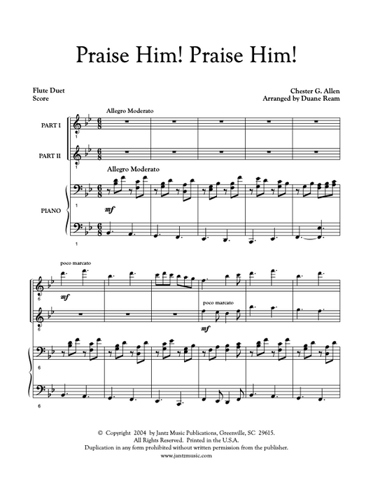 Praise Him! Praise Him! - Flute Duet