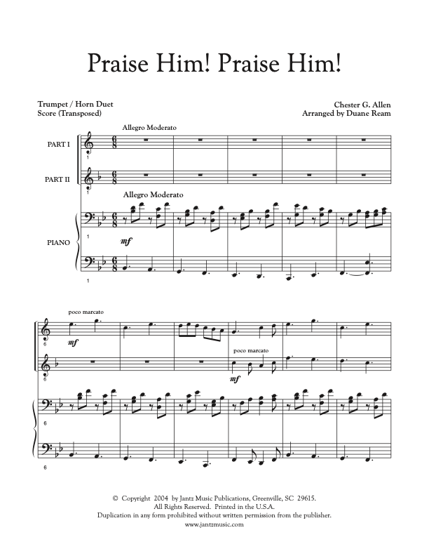 Praise Him! Praise Him! - Trumpet/Horn Duet