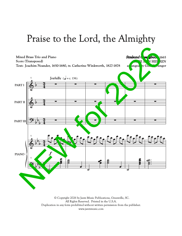 Praise to the Lord, the Almighty - Mixed Brass Trio