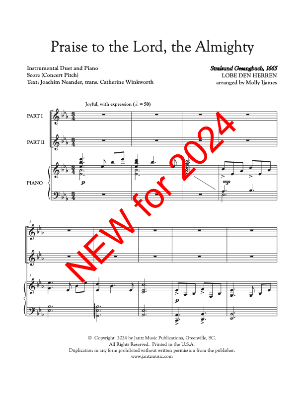 Praise to the Lord, the Almighty - Combined Set of All Duet Instrument Options