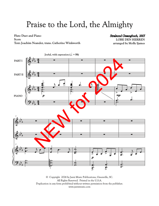 Praise to the Lord, the Almighty - Flute Duet