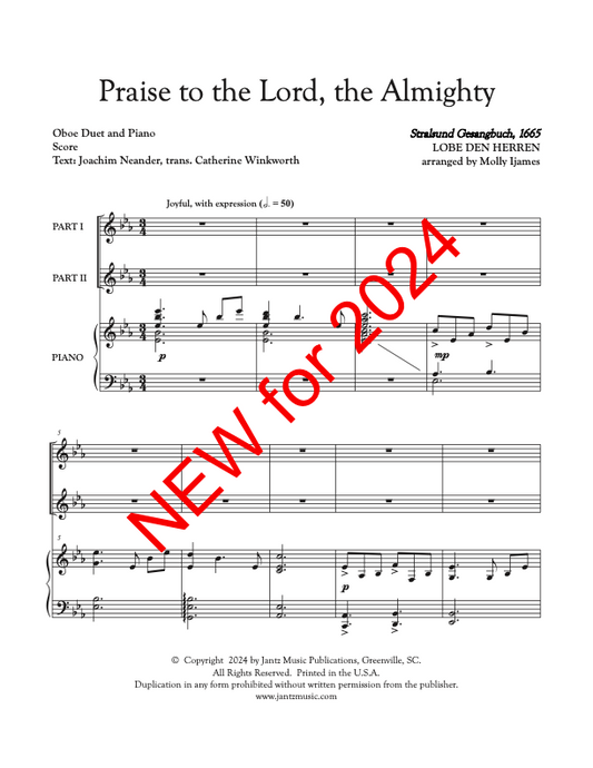 Praise to the Lord, the Almighty - Oboe Duet