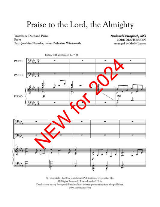 Praise to the Lord, the Almighty - Trombone Duet