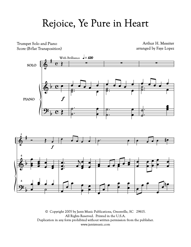 Rejoice, Ye Pure in Heart - Trumpet Solo