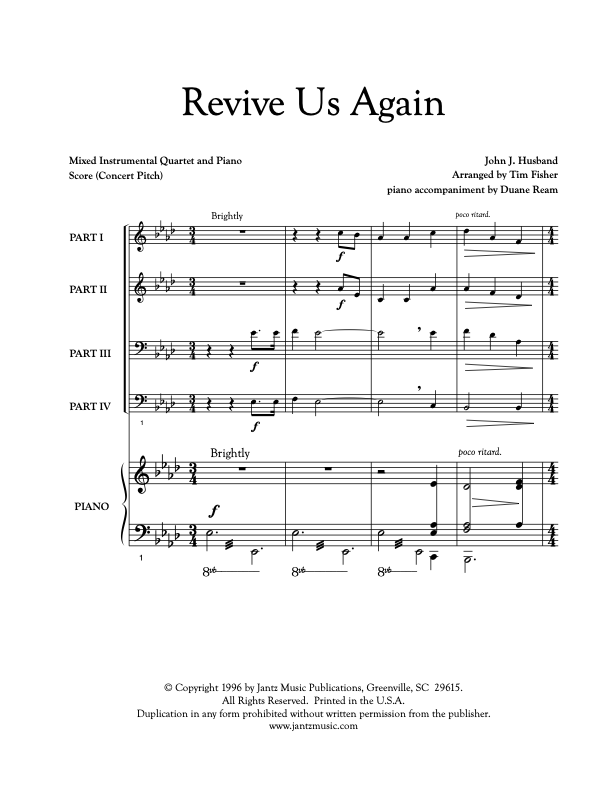 Revive Us Again - Combined Set of Both Mixed Quartet Versions w/ piano