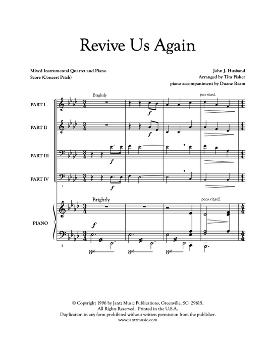 Revive Us Again - Combined Set of Both Mixed Quartet Versions w/ piano