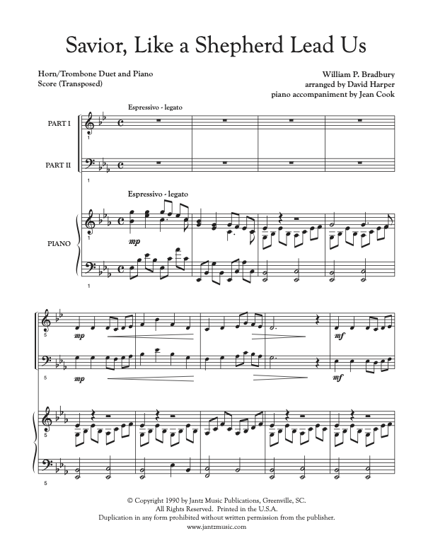 Savior, Like a Shepherd Lead Us - Horn/Trombone Duet