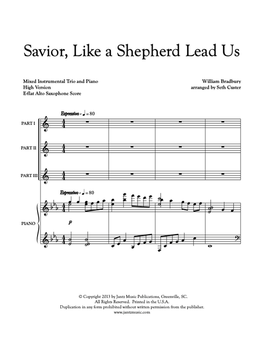 Savior, Like a Shepherd Lead Us- Alto Saxophone Trio