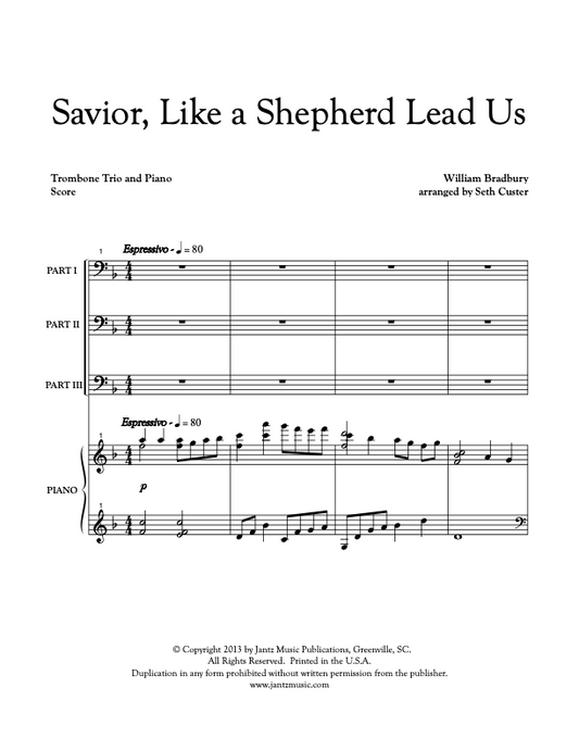 Savior, Like a Shepherd Lead Us- Trombone Trio