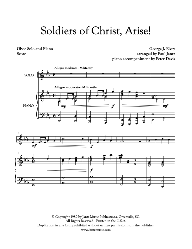 Soldiers of Christ, Arise! - Oboe Solo