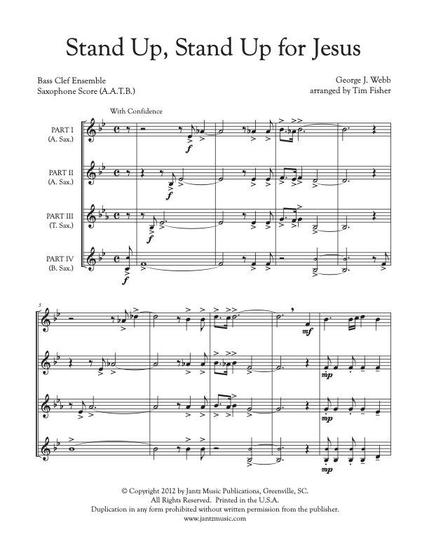 Stand Up, Stand Up for Jesus - AATB Saxophone Quartet