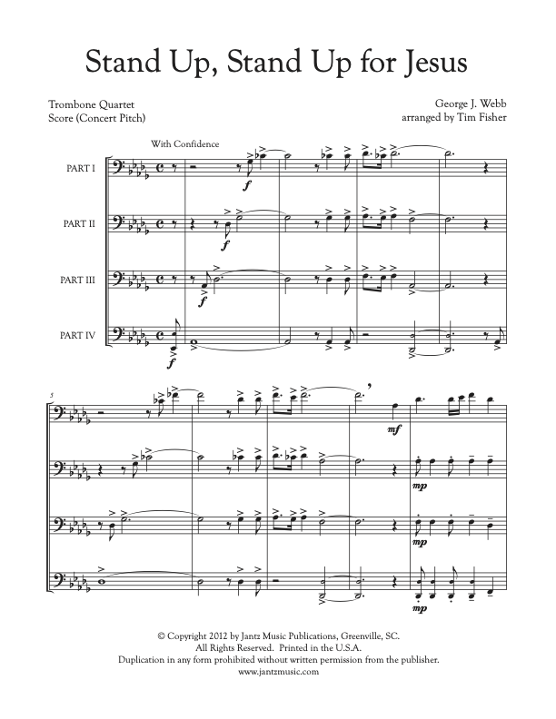 Stand Up, Stand Up for Jesus - Trombone Quartet