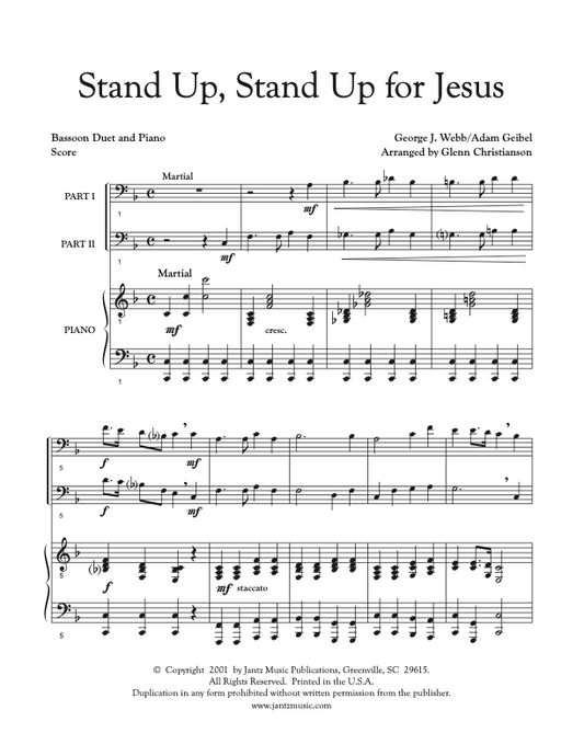Stand Up, Stand Up for Jesus - Bassoon Duet