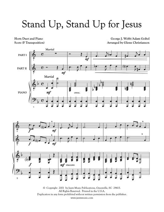Stand Up, Stand Up for Jesus - Horn Duet
