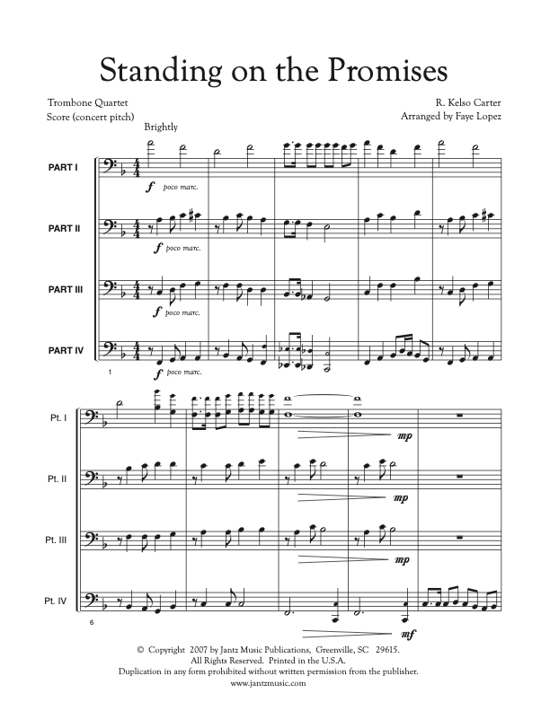 Standing on the Promises - Trombone Quartet