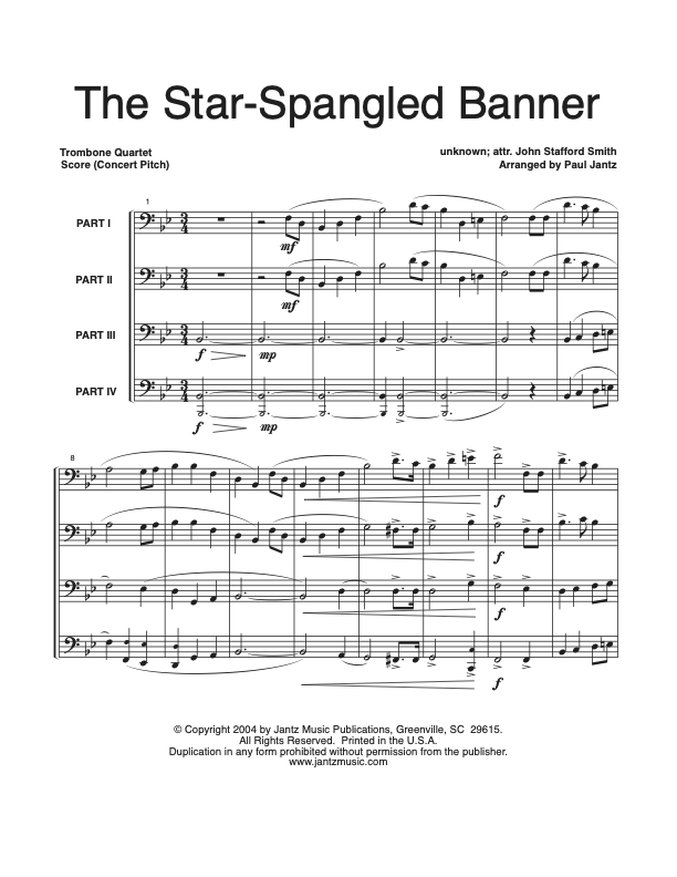 The Star-Spangled Banner - Trombone Quartet