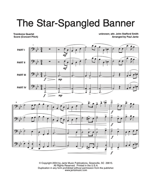 The Star-Spangled Banner - Trombone Quartet