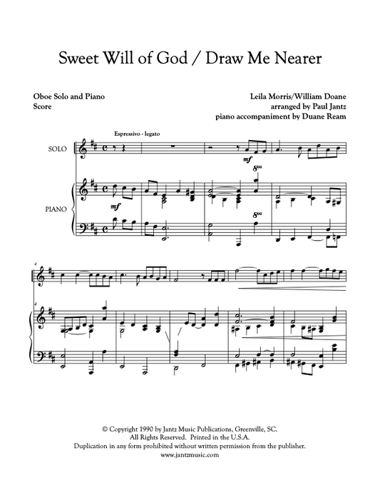 Sweet Will of God/Draw Me Nearer - Oboe Solo
