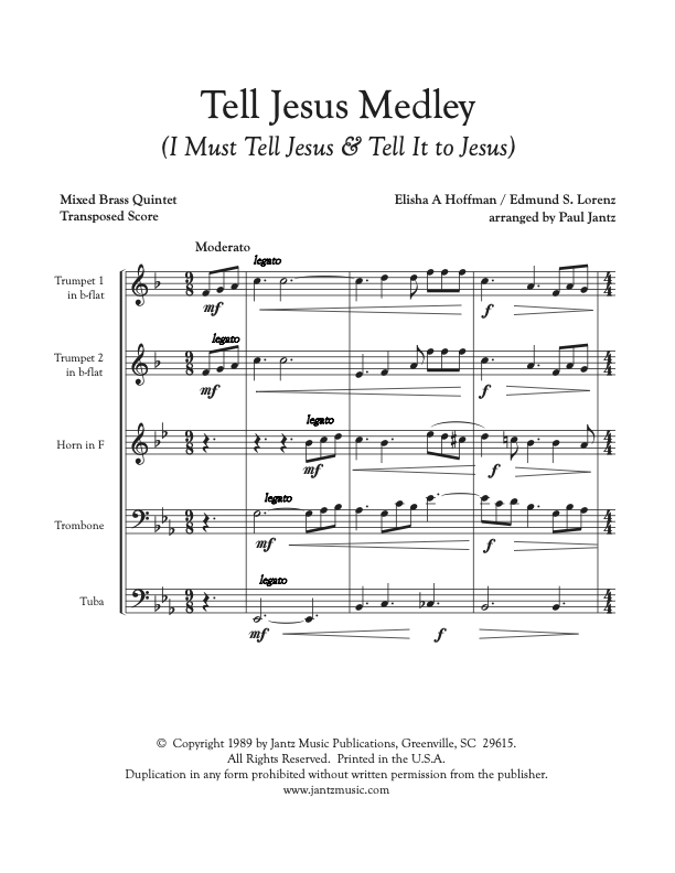 Tell Jesus Medley - Mixed Brass Quintet