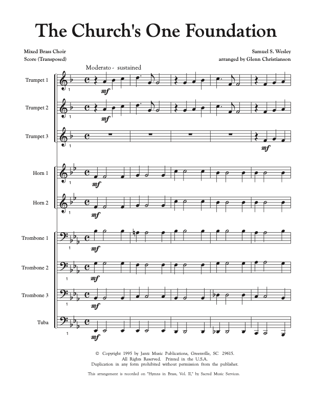 The Church's One Foundation - Mixed Brass Choir (323.01)