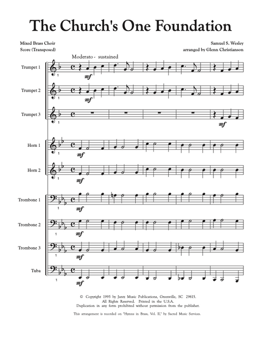 The Church's One Foundation - Mixed Brass Choir (323.01)
