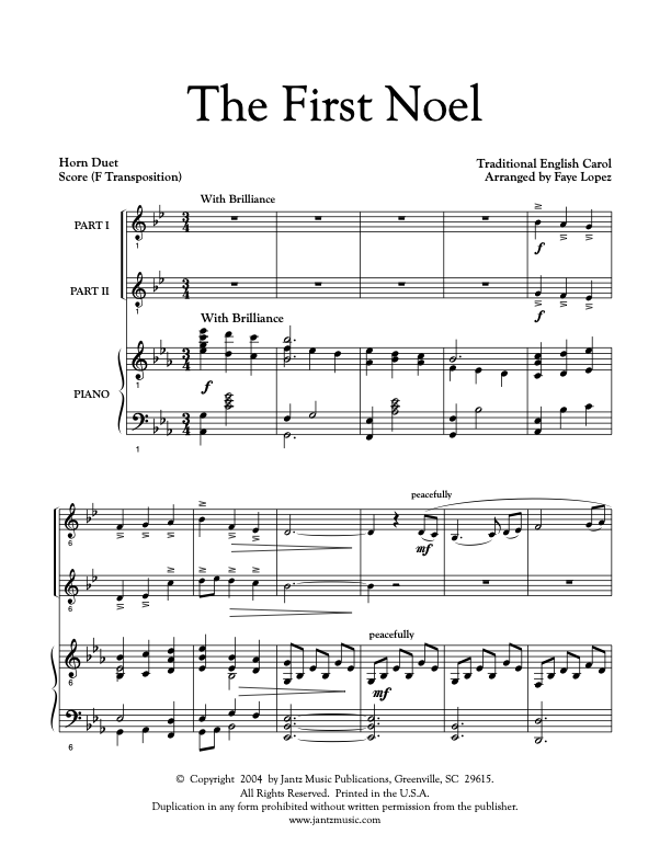The First Noel - Horn Duet