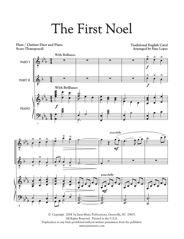The First Noel - Flute/Clarinet Duet