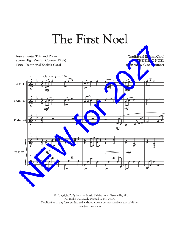 The First Noel - Combined Set of Flute/Clarinet/Alto Saxophone Trios