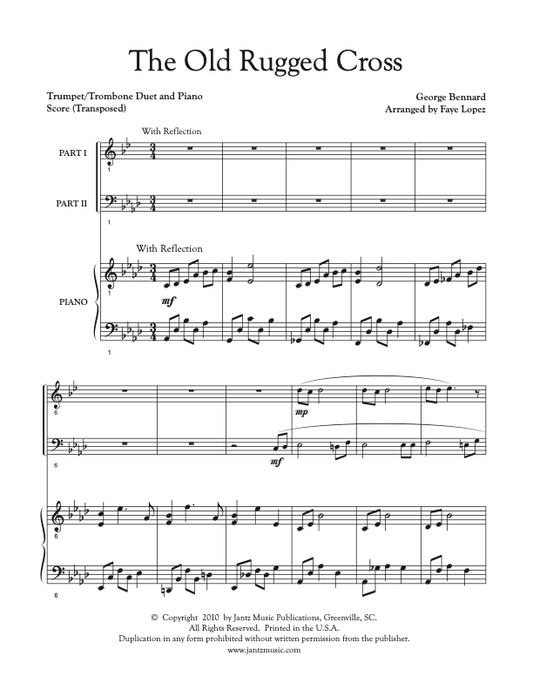 The Old Rugged Cross - Trumpet/Trombone Duet