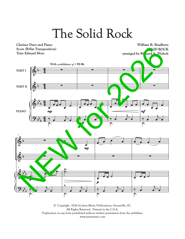 The Solid Rock - Clarinet Duet