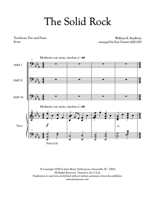 The Solid Rock - Trombone Trio