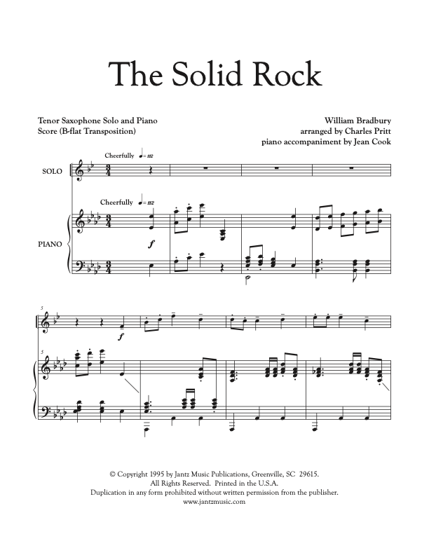The Solid Rock - Tenor Saxophone Solo