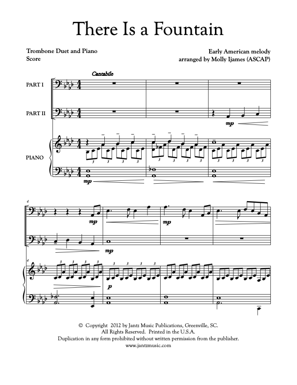 There Is a Fountain - Trombone Duet
