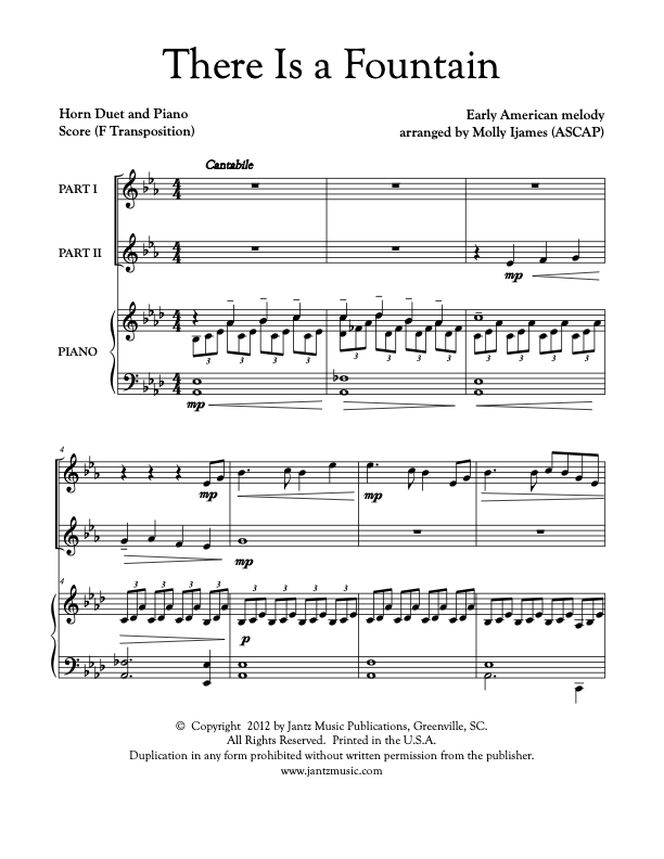 There Is a Fountain - Horn Duet