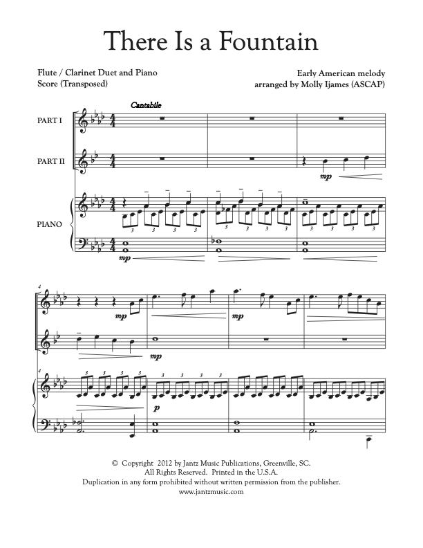 There Is A Fountain - Flute/Clarinet Duet