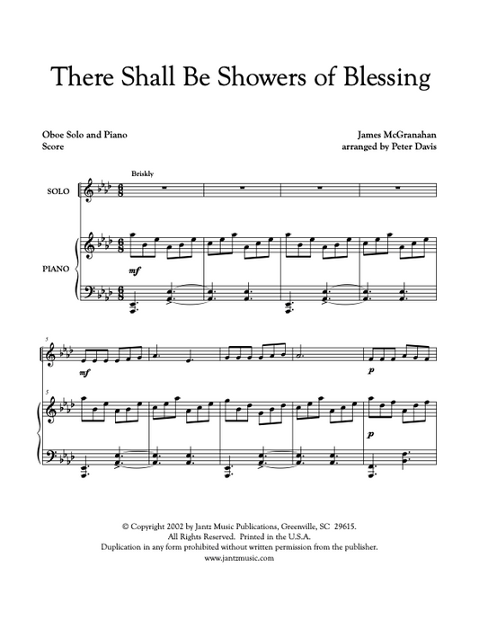 There Shall Be Showers of Blessings - Oboe Solo