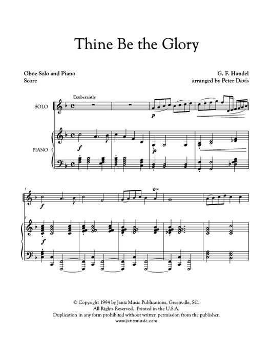Thine Be the Glory - Oboe Solo
