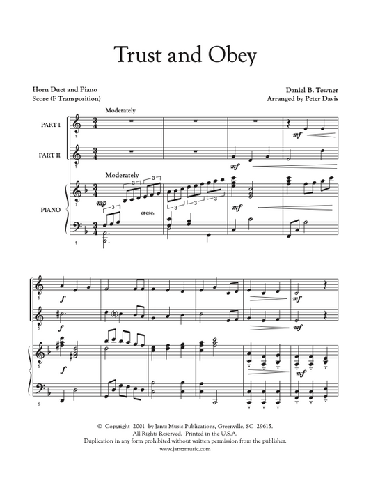 Trust and Obey - Horn Duet