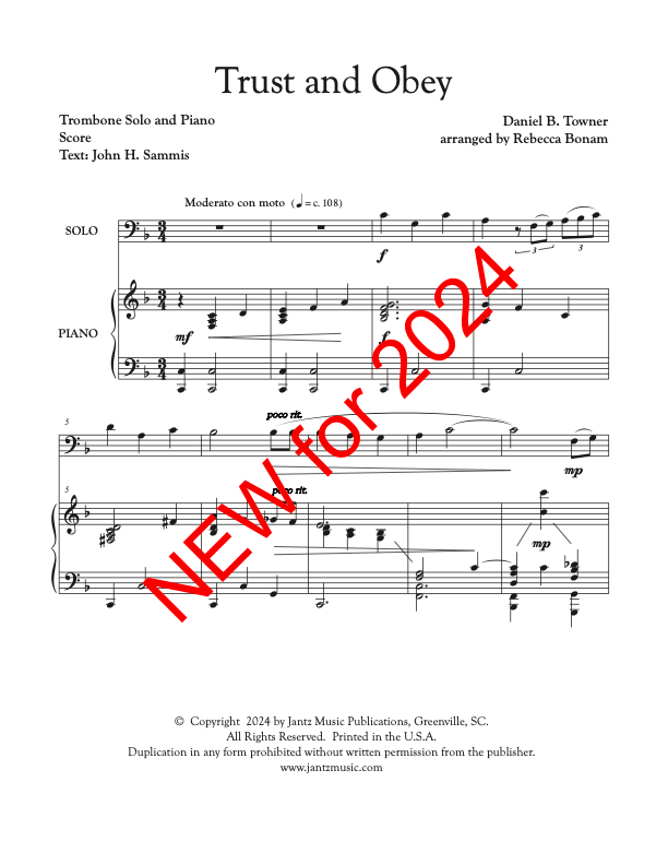 Trust and Obey - Trombone Solo